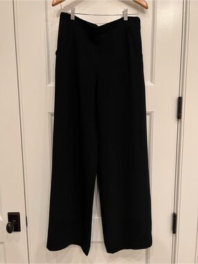 Giorgio Armani Black Wide-Leg Pull-On Pants